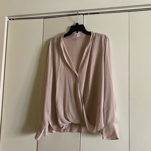 NWOT Chelsea28 Cross Front Blouse - Tan Memoir - L - Picture 2 of 7